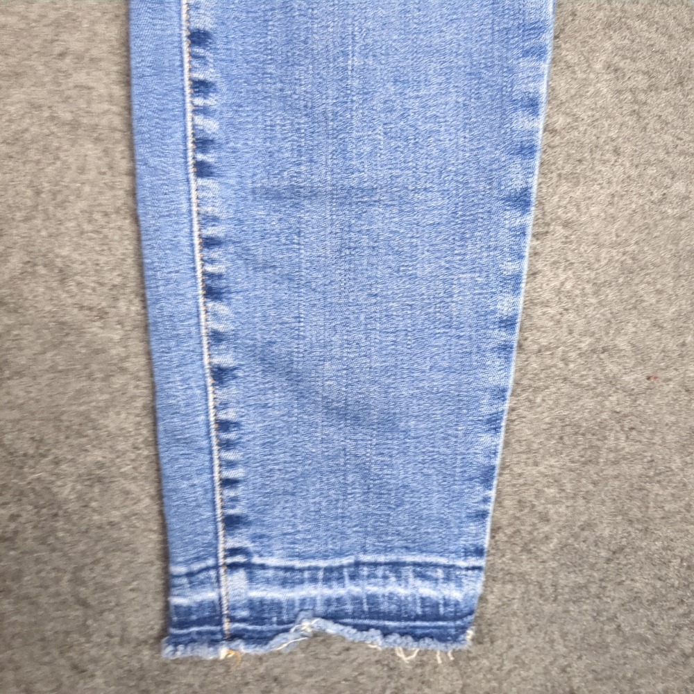Talbots Slim Ankle Jean Womens 4 Blue Medium Wash Frayed Raw Hem Denim Mid Rise - Picture 4 of 15